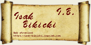 Isak Bikicki vizit kartica